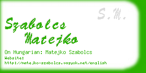 szabolcs matejko business card